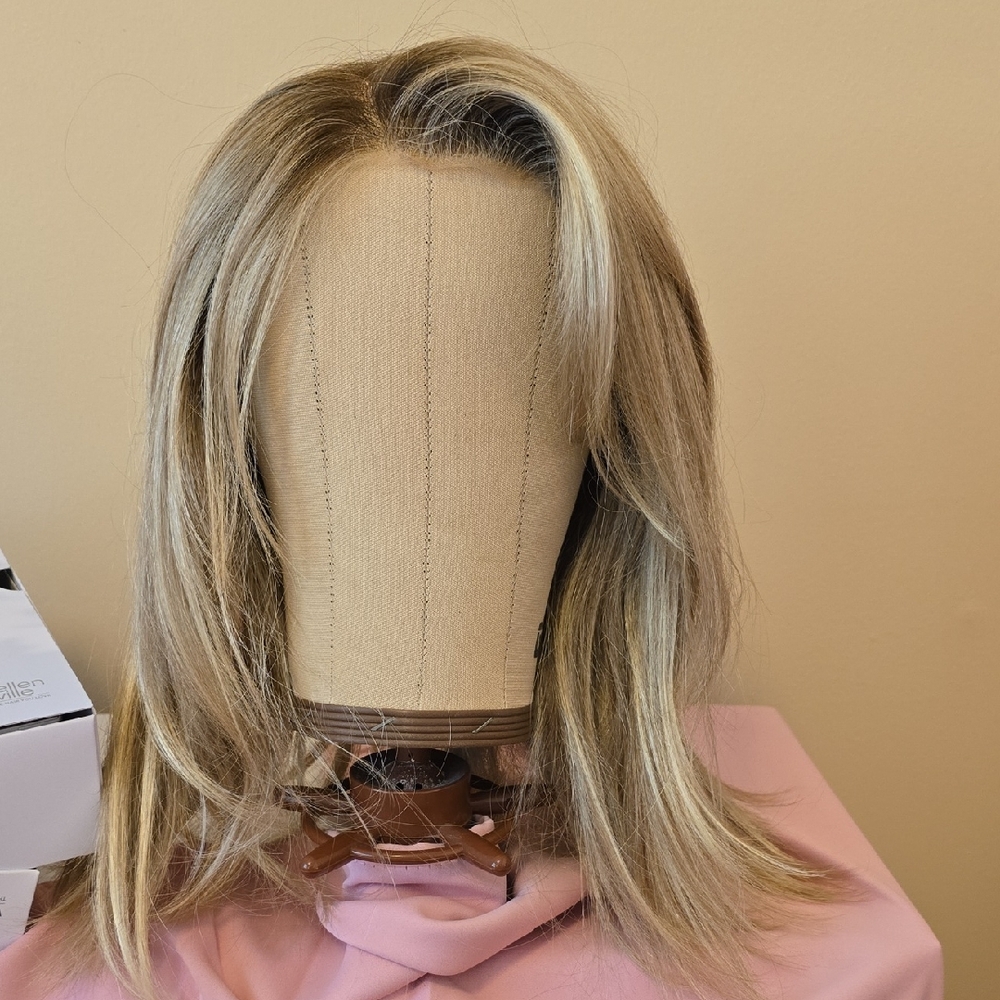 Ellen Wille Affair Sandy Blonde Rooted Luxury  Wig Lace Front Mostly Hand Tied